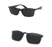 AOZAN Polarized Clip-on Sunglasses for Ray-Ban RB7047 54mm, Anti Glare and Scratch Resistant - Onyx Black