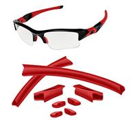 AOZAN Replacement Earsocks & Nose Pads For Oakley Flak Jacket/Flak Jacket XLJ Sunglasses - Red