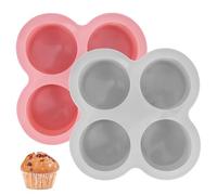 AOZBZ 2 Pack Deep and Large Muffin Tray, 4 Cup Silicone Cupcake Moulds, Silicone Muffin Tins, Cupcake Tray, Silicone Mould Bakeware, Silicone Muffin Cases, Yorkshire Pudding Tray, for Oven, Air Fryer
