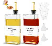 AOZBZ 2 Pcs 500ml Olive Oil Dispenser Bottle, Coffee Syrup Dispenser, Elegant & Classy Olive Oil Bottles for Kitchen, Glass Cooking Oil Dispenser, Clear Borosilicate Oil Bottle for Kitchen