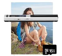 AOZBZ Portable Document Scanner, 900DPI Hand Held USB Image Scanner A4 Colour Photo Mobile Scanner Handy Scan (JPG/PDF Format, High Speed USB 2.0, Micro Need SD/TF Card Included) (White)