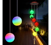 AOZBZ Wind Chimes Outdoor, Solar LED Crystal Ball Wind Chime Lights Garden Lights Waterproof Color Changing LED, Best Birthday Gift for Mom Grandma, for Christmas Outdoor Decoration