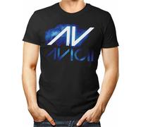 AOZGXEZ Unisex Avicii Hardwell Music DJ Dance Techno Trance Woman Man Gift EDM Size XL Black