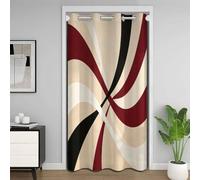 Aozhiswe 3D Abstract Swirl Door Privacy Curtain Curve Geometry | 52" W x 90" L Door Cover Drape Modern and Simple Blackout 1 Panel with Eyelets, for Room Divider Window