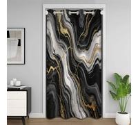 Aozhiswe 3D Marble Door Privacy Curtain Black and White Abstract Fluid | 52" W x 84" L Door Cover Drape Light Luxury and Modern Blackout 1 Panel with Eyelets, for Room Divider Window