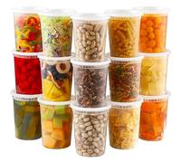 AOZITA 20 Sets 32 oz Plastic Deli Food Containers With Lids, Airtight Food Storage Containers, Freezer/Dishwasher/Microwave Safe, Soup Containers For Takeout Meal Prep Storage