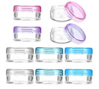 AOZUO 10pcs Sample Containers with Lids, 5g Small Travel Size Containers Reusable Tiny Sample Jars Mini Cosmetic Storage Containers Jars for Toiletries Creams Lotions Lip Balm Oils