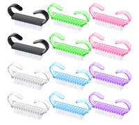 AOZUO 12 Pcs Mini Nail Brushes, Handle Nail Brush, Hand Scrubbing Cleaning Brush Multi-Colored Nails Scrubbing Brushes for Hands Feet Fingernails Cleaning