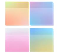 AOZUO 200pcs Transparent Sticky Notes, Gradient Clear Sticky Notes Self-Adhesive Waterproof Index Tabs See Through Memo Pads for Annotating Bible Journaling Office Supplies(8x8cm)