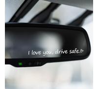 AOZUO 3x 'I love you, drive safe' Rear View Mirror Sticker, Heart Car Window Decals Self Affirmations Car Mirror Stickers for Women