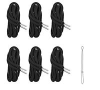 AOZUO 6PCS Drawstring Cords Replacement, 51.1in Replacement Clothing Drawstring Waist String Hoodie Hood Cord with 1 Piece Easy Threader for Shorts Pants Sweatpants Sweatshirt Jackets Coats Bag(Black)