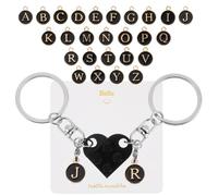 AOZUO Lego Heart Key Chain, Matching Keychains for Couples DIY Heart Keyring Brick Hearts Key Chain Love Set Gift for Lovers Boyfriend Girlfriend Valentine Day Anniversary Stuff Christmas Birthday