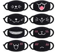 AOZUO Pack of 8 Cute Cat Face Masks, Kawaii Cotton Mouth Masks, Reusable, Washable Face Mask, Anti-Dust, Anime Masks for Women and Men