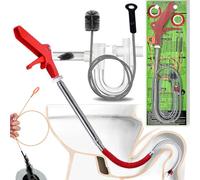 Aozzy 6PCS Drain Unblocker Tools Kit Includes Toilet Unblocker with Anti-Scratch Tape,AC Drain Line Cleaner &Sink and Drain Cleaner for Hair Clogs Affordable Alternative to Plumbers for Effective