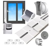 Aozzy 95"Sliding Door Air Conditioner Vent Kit with 1M DIY Filter and Door Sealing Strip,Universal 5.1/5.9"Hose Adapter,for Sliding Door/Window Portable AC Seal Unit (Max Height 63" without hose)