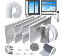 Aozzy 95"Sliding Door Air Conditioner Vent Kit with 1M DIY Filter and Door Sealing Strip,Universal 5.1/5.9"Hose Adapter,for Sliding Door/Window Portable AC Seal Unit (Max Height 63" with Φ 5.9"Hose)