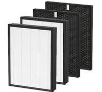 AP-B102 True HEPA Replacement Filter Set Compatible with Alexapure Breeze AP-B102 and 3049 Air Purifier, 3-IN-1 Air filter for Home, 2 X H13 True HEPA and 2 X Activated Carbon Filters