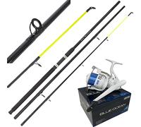 AP Beachcaster Sea Fishing Rod 12ft 3pc +Lidsters BLUE OCEAN 70 Reel BLUE Line