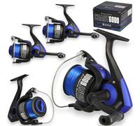 AP Coast 6000 Sea Fishing Reel Fixed Spool Beach Pier Boat Rock 20lb Line Blue