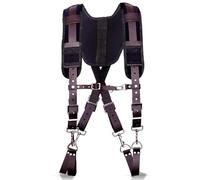 Ap Leather PRO-01 Leather Tool Belts for mens, Tool Belt with Suspenders, Comfort Back Support with stainless steel Buckle for Construction, Framers (Chocolate Padding, Extra Large)