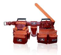 Ap-Leather Pro-302 Premium Oil Tanned Leather Tool Belt, Carpenter Tool bag | Tool Belt 29 Pockets Tool Pouch with 4 Loops, Carpenter, for 30" to 52" (Maroon, Full Siza) (Maroon 30 pocket, Full Size)
