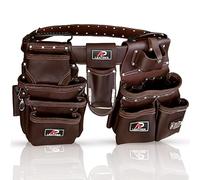 Ap-Leather Pro-302 Premium Oil Tanned Leather Tool Belt, Carpenter Tool bag | Tool Belt 29 Pockets Tool Pouch with 4 Loops, Carpenter, for 30" to 52" (Chocolate 30 Pocket, Full Size)