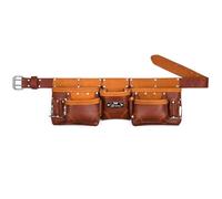 Ap Leather Tool Belt - 19 Pocket Tool Belt for Men - Adjustable (32-44 Inches) - Premium Cowhide Top Grain Leather - Durable Work Belt for Carpenters & Tradesmen