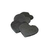AP Set of 4 Natural Heart Shape Slate Coasters Sets Tablemat Dinner Coffee Drink Mat