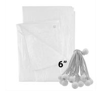 AP Supplies 1.5M X 2M White M-Grade Tarpaulin With 20 X 6" Bungee Balls (White)