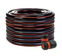 AP Supplies 1 Meter Garden Hose Pipe Black/orange Carbon Plus With Hose Connectors