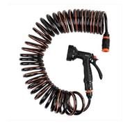 AP Supplies 10 Metre Spiral Hose with Multi-Function Sprayer Set | 9-Function Spray Gun, 10m Coil Hose, 3/4" & 1/2" Tap Connectors | Lightweight, Anti-Kink, Compact Garden Watering Kit