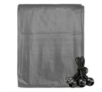 AP Supplies 10M X 15M Grey L-Grade Tarpaulin With 10 X 4" Bungee Balls (Black)