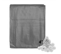 AP Supplies 10M X 15M Grey L-Grade Tarpaulin With 20 X 4" Bungee Balls (White)