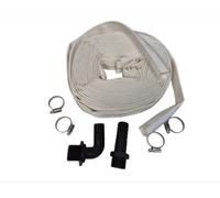 AP Supplies 15 Meters - 2" Lay Flat Set F With 4 Hose Clips And Male Thread + Elbow Male Threaded Connector