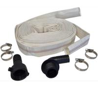 AP Supplies 15 Meters - 2" Lay Flat Set G With 4 Hose Clips And Female Thread Connector + Elbow Male Threaded Connector