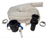 AP Supplies 15M 1.25-Inch Lay Flat Lined Hose (8-24 Bar) With 2 Hose Clips + Camlock Type E + Cam Type D