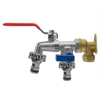 AP Supplies 15mm Brass Wall Flange Kit - to Easily Create a New Garden Outlet from Your Copper Pipe Water line. (Double Lever Quick Connect Tap)