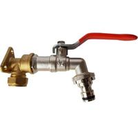 AP Supplies 15mm Brass Wall Flange Kit - to Easily Create a New Garden Outlet from Your Copper Pipe Water line. (Quick Connect Lever Tap)