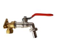 AP Supplies 15mm Brass Wall Flange Kit With Barbed Lever Tap
