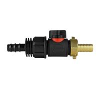 AP Supplies 16mm Barbed Straight With In-Line Bspm Valve And 13mm Brass Barb