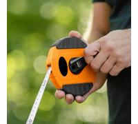 AP Supplies 20 Meters - Fibreglass Coiled Tape Measure 13mm Wide Black/orange