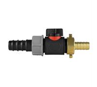 AP Supplies 20mm Barbed Straight With In-Line Bspm Valve And 13mm Brass Barb