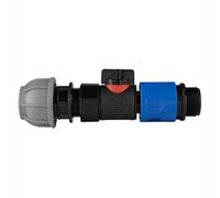 AP Supplies 20mm Mdpe Straight With Bspf-Quick Connect Valve & Hose Connector 3/4 Bspm