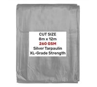 AP Supplies 260gsm Silver Tarpaulin 8m x 12m - Waterproof, UV & Tear Resistant Sheet Cover for Construction, Gardening, Camping & Equipment Protection