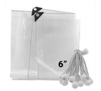 AP Supplies 2M X 3M Clear M-Grade Tarpaulin With 20 X 6" Bungee Balls (White)