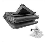AP Supplies 2M X 3M Silver Xl-Grade Tarpaulin With 20 X 4" Bungee Balls (White)
