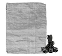 AP Supplies 2M X 4M Grey S-Grade Tarpaulin With 10 X 4" Bungee Balls (Black)