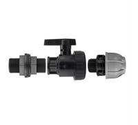 AP Supplies 3/4 Bsp Water Butt Fitting With Full Flow Pp Valve And 20mm Mdpe Fitting