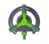 AP Supplies 3 Arm Adjustable Rotating Lawn Sprinkler Green Grey