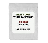 AP Supplies 90gsm Tarpaulin Cover 3m x 4m, Waterproof Groundsheet